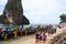 Tourists flock to Railay Beach, Krabi, Thailand