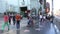 Tourists in the forecourt of the famous Graumanâ€™s Chinese Theatre on the Hollywood Walk of Fame