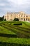 Tourists in front of the Lednice castle mansion in Lednice Valtice area, Czech Republic