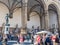 Tourists in front of the Loggia dei Lanzi in Piazza della Signoria