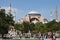 Tourists gather in front of Hagia Sophia