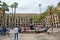 Tourists Gathered Around Fountain in Placa Reial