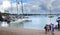 Tourists go on catamarans to the Gabrielle\'s island. Grand Bay (Grand Baie) on April 24, 2012 in Mauritius