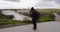 Tourists at Gullfoss Waterfall on Iceland in Icelandic nature on Golden Circle