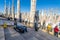 Tourists hanging out on the roof top of the famous Milan`s church, Duomo Cathedral