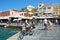 Tourists in the harbour, Chania.