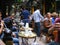 Tourists having tea at El Feshawi coffee shop Arabic in khan el khalili egypt