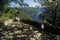 Tourists on Hawks Point State Park Overlook on Scenic Highway US Route 60 over the New River in Ansted, WV