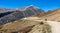 Tourists hiking on the Hoosier Pass on fall