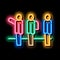 tourists hiking neon glow icon illustration