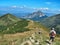 Tourists hiking to stony peak Big Rozsutec in The Little Fatra National Park