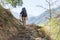 Tourists himing in trek of Nepal