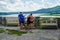 Tourists at the historic  Fort Ticonderoga in Upstate New York