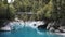 Tourists on the hokitika gorge`s swing bridge