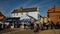 Tourists and holiday makers visiting the coastal and seaside town of Cromer in Norfolk forming an orderly queue for takeout fish