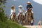 Tourists on horseback in Salento Colombia