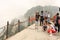 Tourists at Huashan Mountain in China