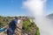 Tourists at Iguazu Falls Devil Throat Argentinian Border