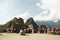 Tourists in the incas city Machu-Picchu