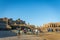 Tourists inside the Temple of Edfu. Egypt April 2019