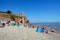 Tourists on Jacobs Ladder Beach, Sidmouth.