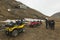 Tourists join the excursion on off-road vehicles near Longyearbyen, Norway.