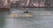 Tourists kayaking in Ha Long Bay