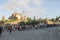 Tourists line up at the Coliseum - Amphitheater, an architectural monument of Ancient Rome