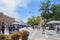 Tourists, locals, vendors and booths fill the plaza and surrounding streets in Santa Fe New Mexico