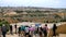 Tourists look at the Jerusalem Old City