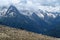 Tourists looking on Caucasus Mountains