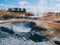 tourists looking at geothermal area at Myvatn