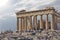 Tourists looking Parthenon ancient temple