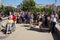 Tourists Looking at Sagrada Familia