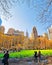 Tourists looking at Skyline with Skyscrapers in Bryant Park reflex