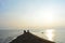 Tourists looking at the sunset in Ometepe island, Nicaragua