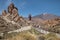 Tourists at Los Roques de Garcia, Teide National Park, Tenerife, Canary Islands, Spain