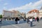 Tourists in Main Square, Prague, Czech Republic