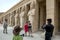 Tourists at the Mortuary Temple of Hatshepsut at Deir al-Bahri near Luxor in central Egypt.