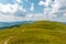 Tourists on a mountain trail, Bieszczady, Poland