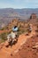 Tourists on mules on South Kaibab Trail in Grand Canyon.