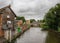 Tourists near the canal, Stratford upon Avon, William Shakespeare`s town, Westmidlands, England