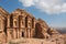 Tourists near A-Dir Monastery, Petra`s largest monument, Jordan