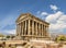 Tourists near the Temple of Garni - a pagan temple in Armenia