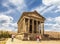 Tourists near the Temple of Garni - a pagan temple in Armenia was built in the first century