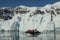 Tourists observing a glacier on the Antarctica, Paradise bay,