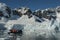 Tourists observing a glacier on the Antarctica, Paradise bay,