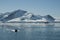 Tourists observing a glacier on the Antarctica, Paradise bay,