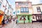 Tourists in the old town of Canterbury, UK