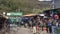 Tourists at Ollantaytambo station waiting to board trains to Machu Picchu